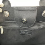 CHANEL DEAUVILLE STUDDED BLK CAVIAR LEA TOTE BAG