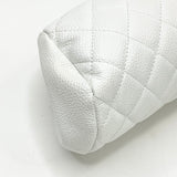 CHANEL TIMELESS CLUTCH IN WHITE CAVIAR LEA & SHW