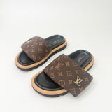 LOUIS VUITTON PILLOW FLAT COMFORT MULES sz 37