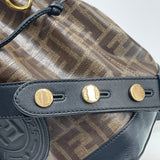 FENDI ZUCCA COATED CANVAS MON TRESOR BUCKET CROSSBODY