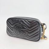 GUCCI MARMONT CAMERA BAG IN BLK LEA & GHW  - BLuxe Boutique