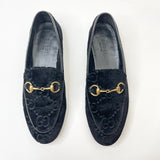 GUCCI JORDAAN BLK GG SUEDE LOAFER sz 35