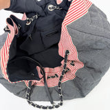 CHANEL COCO CABAS DRAWSTRING QUILTED DENIM HOBO TOTE