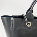 CHANEL DEAUVILLE STUDDED BLK CAVIAR LEA TOTE BAG
