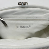 CHANEL TIMELESS CLUTCH IN WHITE CAVIAR LEA & SHW