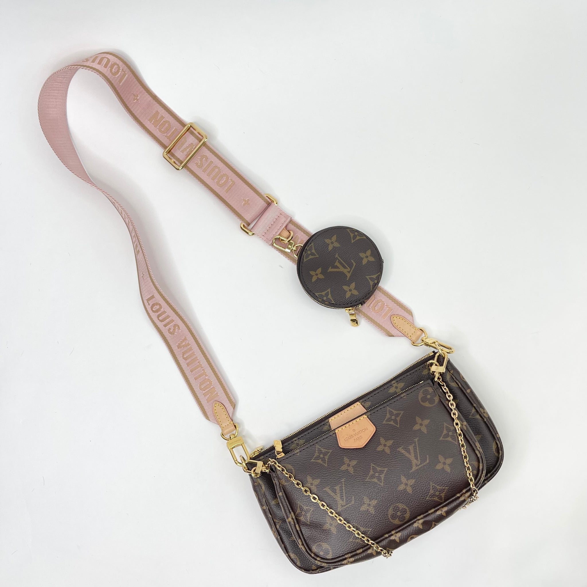 Louis vuitton pink strap bag multi pochette sale