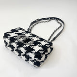CHRISTIAN DIOR CARO SM BLK & WHT HOUNDSTOOTH BAG
