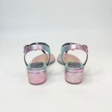 CHANEL T STRAP OMBRÉ LEA WITH PEARL CC SANDALS Sz 36.5