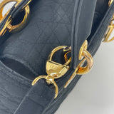 CHRISTIAN DIOR LADY DIOR BLK NYLON MINI BAG