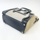 CELINE MICRO LUGGAGE IN TRI COLOR BLK CLF LEA GREEN SUEDE & CANVAS