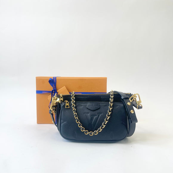 LOUIS VUITTON MULTI POCHETTE ACCESSORIES IN BLK EMPREINTE LEA