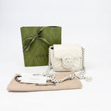 GUCCI MARMONT SQUARE IN WHT LEA MONOCHROME - BLuxe Boutique