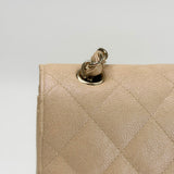 CHANEL 19S IRRIDESCENT BEIGE CAVIAR LEATHER WITH GHW CLASSIC JUMBO DOUBLE FLAP BAG - BLuxe Boutique