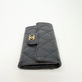 CHANEL CLASSIC FLAP CARD HOLDER/ WALLET IN BLK CAVIAR LEA W GHW - BLuxe Boutique