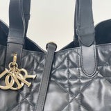 CHRISTIAN DIOR TOUJOURS BAG IN BLK MACROCANNAGE CALFSKIN LEA & LIGHT GHW + ZIP POUCH