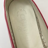 CHANEL RED LMBSKN ESPADRILLES sz 34