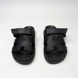 HERMES CHYPRE SANDAL IN BLK LEA CALFSKN LEA sz 38