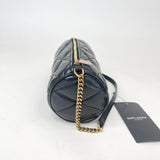SAINT LAURENT SADE MINI TUBE IN BLK LMNSKN LEA & GHW