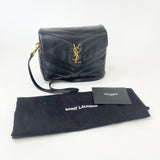 SAINT LAURENT TOY LOULOU IN BLK LEATHER WITH GHW