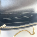 CHRISTIAN DIOR DIORAMA BLK CLFSKN LEA & GHW WALLET ON CHAIN
