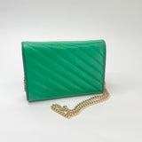 GUCCI MARMONT TORCHON GRN LEATHER CHAIN WALLET