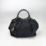 GUCCI SUKEY BLK CANVAS SHOULDER BAG