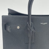 SAINT LAURENT BLK PEBBLED LEATHER SAC DE JOUR 2 WAY TOTE