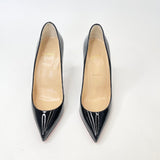 CHRISTIAN LOUBOUTIN BLK PATENT PIGALLE FOLLIES SZ 38