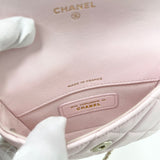 CHANEL MINI CLUTCH ON CHAIN IN LT PINK LAMBSKIN LEA & LIGHT GHW