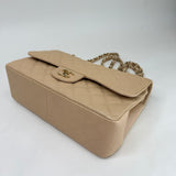 CHANEL 19S IRRIDESCENT BEIGE CAVIAR LEATHER WITH GHW CLASSIC JUMBO DOUBLE FLAP BAG - BLuxe Boutique