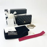 CHANEL CLASSIC WOC IN BLK CAV LEA & GHW