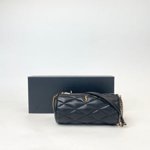SAINT LAURENT SADE MINI TUBE IN BLK LMNSKN LEA & GHW