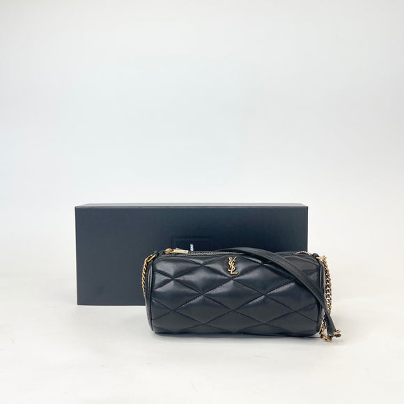 SAINT LAURENT SADE MINI TUBE IN BLK LMNSKN LEA & GHW