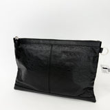 BALENCIAGA LE CITY LARGE CLUTCH IN BLK ARENA LMBSKIN LEA & SHW