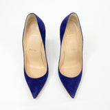 CHRISTIAN LOUBOUTIN PIGALLE FOLLIES PUMPS IN INDIGO SUEDE sz 36.5