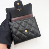 CHANEL CLASSIC FLAP WALLET IN BLK CAVIAR LEA & GHW - BLuxe Boutique