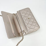 CHANEL CHAMPAGNE IRIDESCENT PERFORATED LEA CLASSIC WOC W GHW