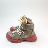 GUCCI FLASHTRECK OLIVE / BRN TREKKING WINTER BOOTS sz 36.5