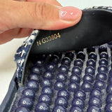 CHANEL NAVY TWEED & RUBBER SLIDES sz 39