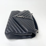 SAINT LAURENT MEDIUM COLLEGE BAG IN BLK LEA & RHW