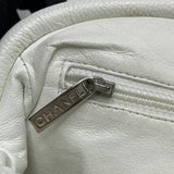 CHANEL TIMELESS CLUTCH IN WHITE CAVIAR LEA & SHW