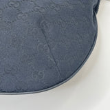 GUCCI BLK CANVAS & WEB STRAP SADDLE CROSSBODY 