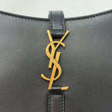 SAINT LAURENT LE 5 A 7 MINI IN BLK BOX CALF LEA & GHW - BLuxe Boutique