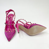 VALENTINO ROCKSTUD PINK ACCENTS PUMPS sz 38.5