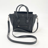 CELINE NANO LUGGAGE IN BLK PEBBLED LEA W SHW