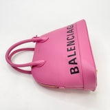 BALENCIAGA VILLE SM TOP HANDLE PINK COATED CANVAS TOTE