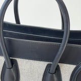 CELINE MICRO LUGGAGE IN TRI COLOR BLK CLF LEA GREEN SUEDE & CANVAS