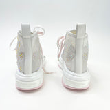 LOUIS VUITTON SQUAD PEARL PINK IRRIDESCENT MONO SNEAKERS sz. 38