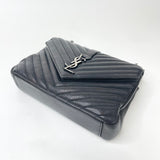 SAINT LAURENT MEDIUM COLLEGE BAG IN BLK LEA & RHW