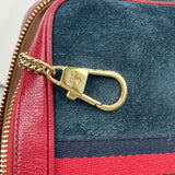 GUCCI OPHIDIA MINI CROSSBODY IN NAVY SUEDE